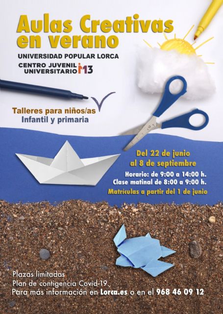 El Ayuntamiento de Lorca oferta 90 plazas para las 'Aulas Creativas en Verano 2021' que se desarrollarán del 22 de junio al 8 de septiembre - 2, Foto 2