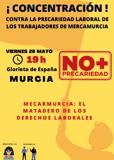 Concentración frente al ayuntamiento de Murcia motivada por la problemática laboral en mercamurcia - 1, Foto 1