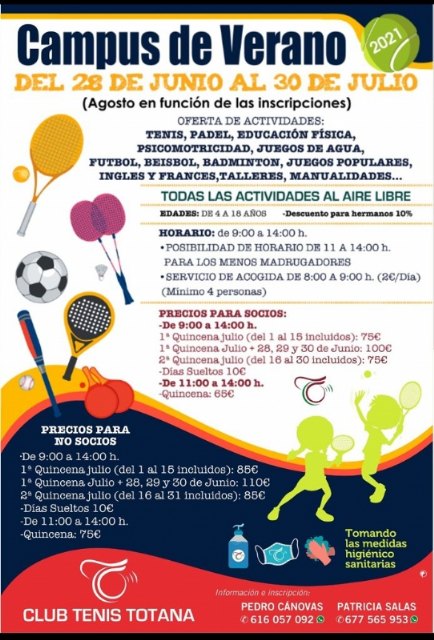    [El Club de Tenis organiza sendos Campus de Verano y Competicin este verano, Foto 2