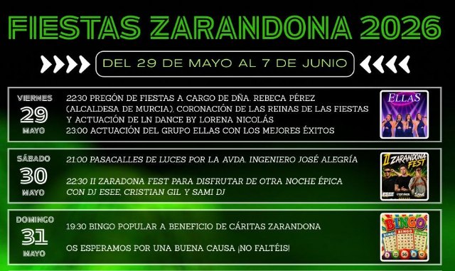 Zarandona se prepara para diez d�as de fiestas con m�sica, tradici�n y actividades para todas las edades