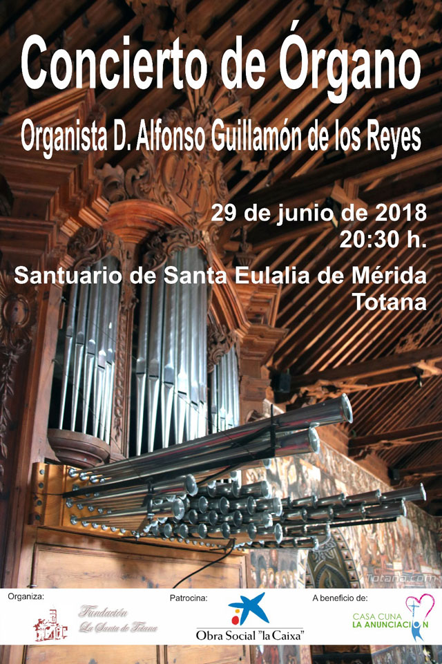 El Santuario de Santa Eulalia acogerá mañana un concierto de órgano a cargo de Alfonso Guillamón de los Reyes, Foto 1
