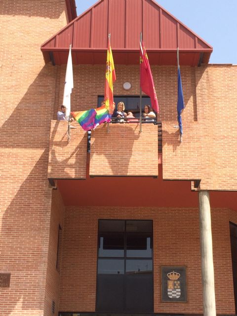 El Ayuntamiento de Molina de Segura se suma a las voces que claman por la libertad y la igualdad en el Día Internacional del Orgullo 2019 con el despliegue de la bandera LGTBIQ en el balcón municipal - 3, Foto 3