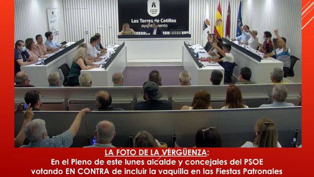 El PSOE de Las Torres de Cotillas vota en contra en el Pleno de ayer de incluir la vaquilla en las Fiestas Patronales - 1, Foto 1