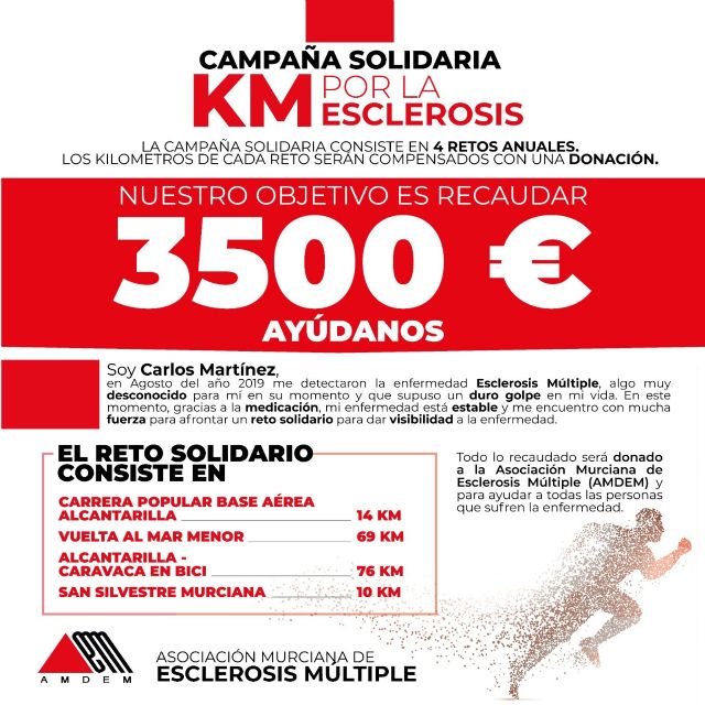 Carlos Martínez, un joven con Esclerosis Múltiple, dará la vuelta al Mar Menor - 1, Foto 1