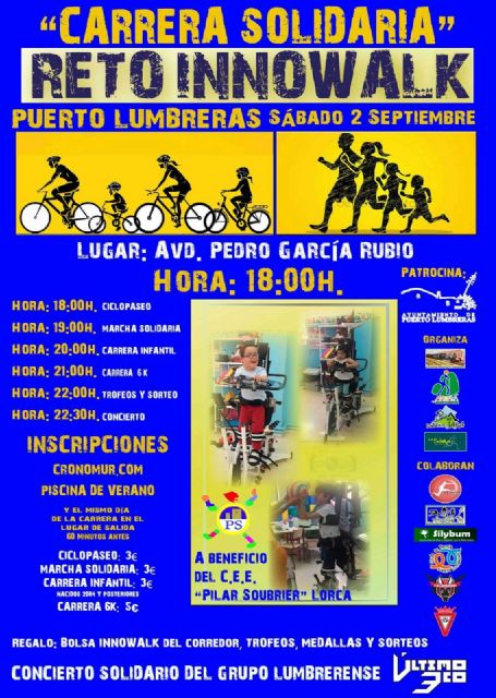 Puerto Lumbreras acogerá este fin de semana la carrera solidaria Reto Innowalk - 1, Foto 1