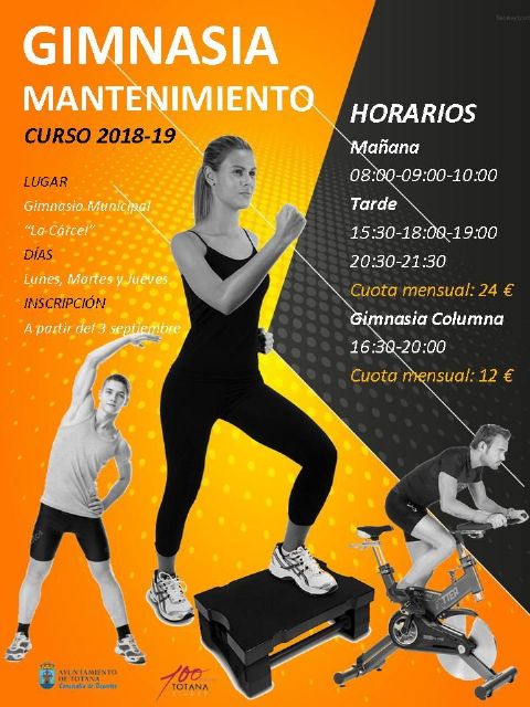 The municipal program of Maintenance Gymnastics for the 2018/19 season will begin on Monday, September 3