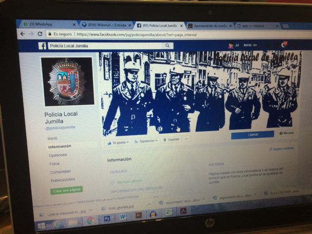 La Policía Local de Jumilla abre una página de Facebook - 1, Foto 1