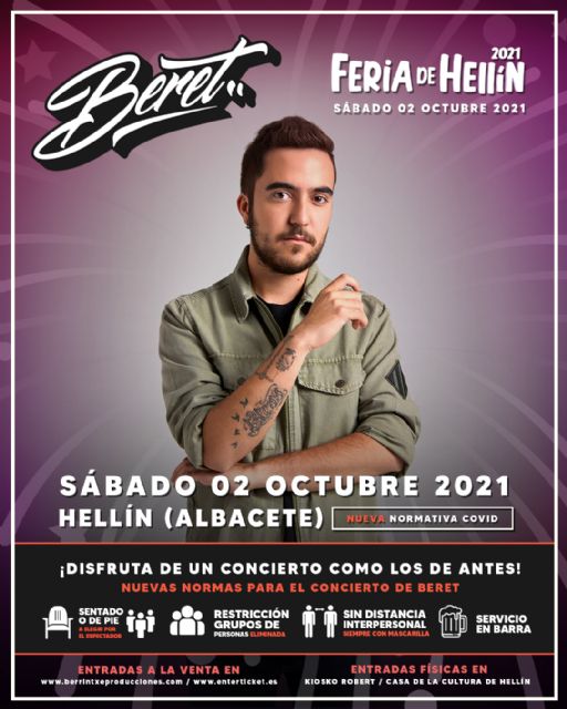 Beret dará su primer concierto con nueva normalidad en la feria de Hellín 2021 - 1, Foto 1