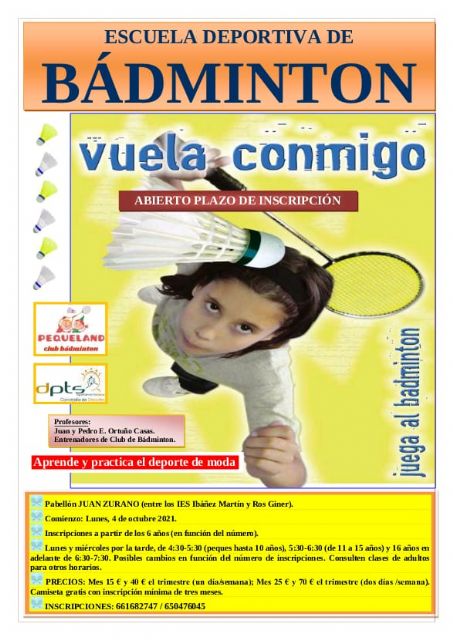 Nace en Lorca la ´Escuela Deportiva de Bádminton´ que comenzará el próximo 4 de octubre en el Pabellón Juan Zurano - 2, Foto 2