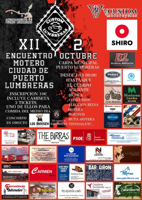 El XII Encuentro Motero Ciudad de Puerto Lumbreras se celebrará este domingo, 2 de octubre - 1, Foto 1