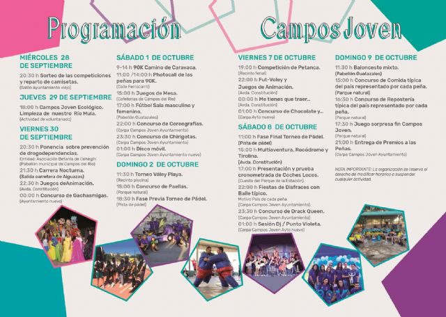 Campos Joven 2022 reunirá en su XXVII edición a 257 jóvenes en el evento deportivo, lúdico, cultural y gastronómico más importante del municipio - 3, Foto 3