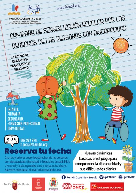 Vuelve a las aulas la Campaña de Sensibilización escolar por los derechos de las personas con discapacidad de FAMDIF/COCEMFE-MURCIA - 1, Foto 1