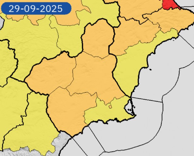 AVISOS por fenómenos adversos de nivel NARANJA Y AMARILLO por lluvias y tormentas en la Región de Murcia - 1, Foto 1