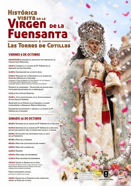 Todo preparado en Las Torres de Cotillas para la hist�rica visita de la Virgen de la Fuensanta