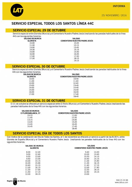 Autobuses LAT prepara un servicio especial por el Día de Todos los Santos - 1, Foto 1