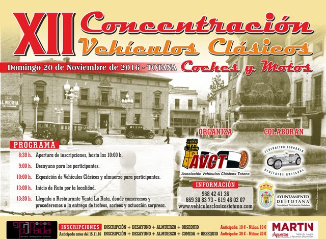 La XII Concentración de Vehículos Clásicos Ciudad de Totana tendrá lugar el próximo 20 de noviembre, Foto 1