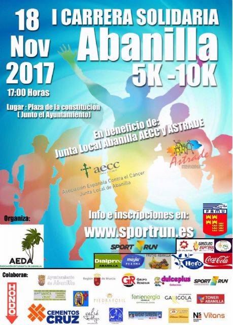 El próximo 18 de noviembre tendrá lugar la I carrera solidaria Abanilla - 1, Foto 1
