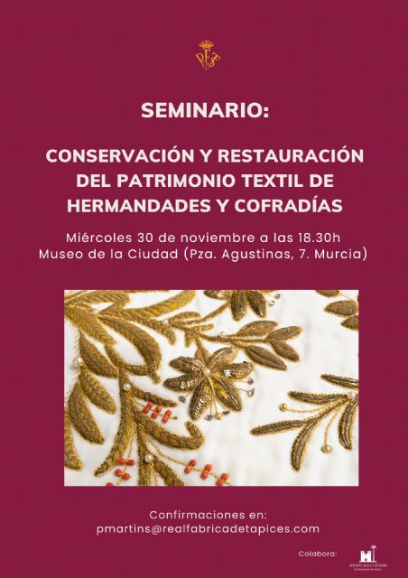 Murcia acoge esta semana el primer seminario sobre restauración del patrimonio textil de cofradías - 1, Foto 1