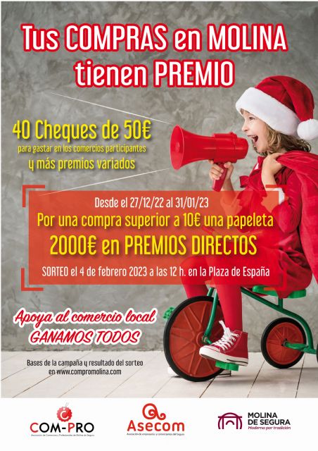 El Ayuntamiento colabora con la asociación COM-PRO en la puesta en marcha de la campaña Tus compras en Molina tienen premio - 2, Foto 2