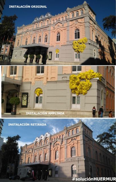 HUERMUR celebra la retirada de la distorsionante instalación de la fachada BIC del Teatro Romea - 1, Foto 1