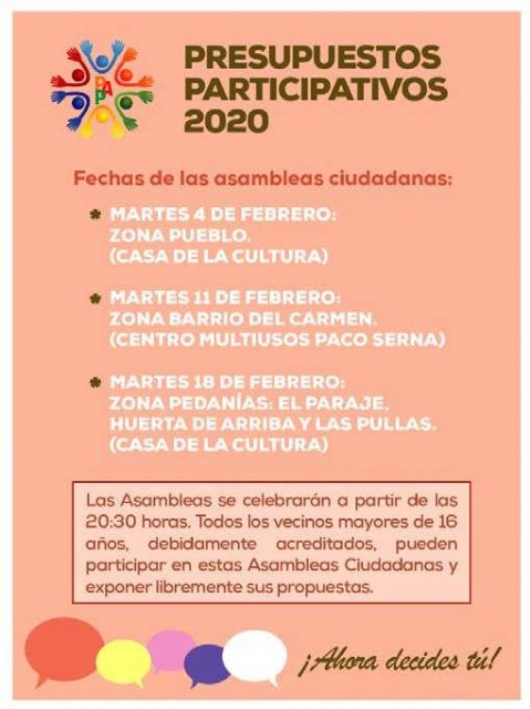 Arrancan los Presupuestos Participativos 2020 - 1, Foto 1