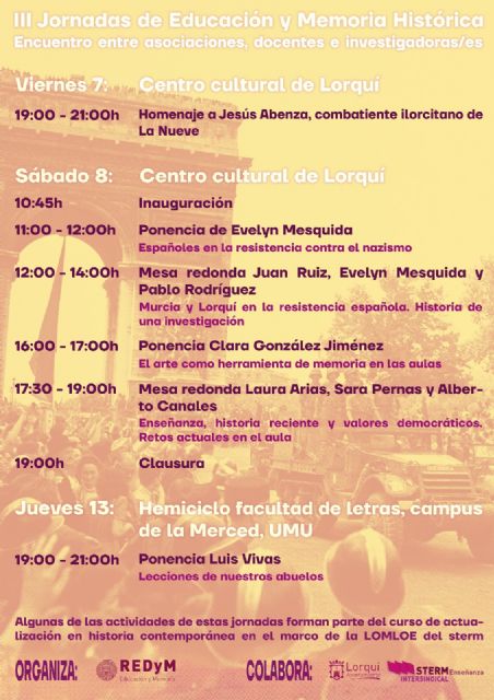 Lorquí se convierte, por segundo año, en sede de las III Jornadas Regionales de Educación y Memoria Histórica - 3, Foto 3