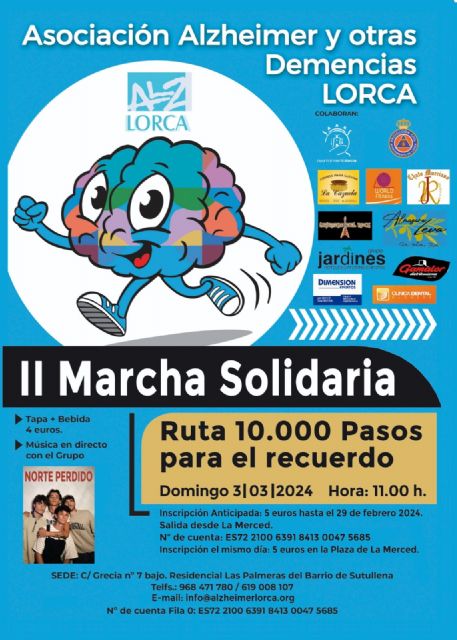 El Ayuntamiento invita a todos los lorquinos a participar en la II marcha solidaria 10.000 pasos para el recuerdo a favor de Alzheimer Lorca - 3, Foto 3