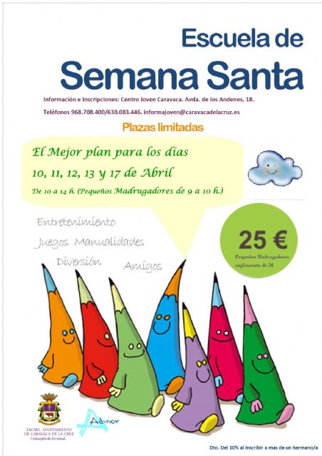 La Concejalía de Juventud abre el plazo de inscripción en la 'Escuela de Semana Santa' - 1, Foto 1