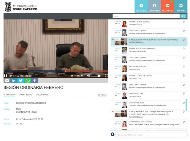 El Ayuntamiento de Torre Pacheco celebra su primer Pleno vía Streaming - 1, Foto 1