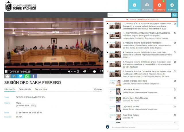 El Ayuntamiento de Torre Pacheco celebra su primer Pleno vía Streaming - 2, Foto 2