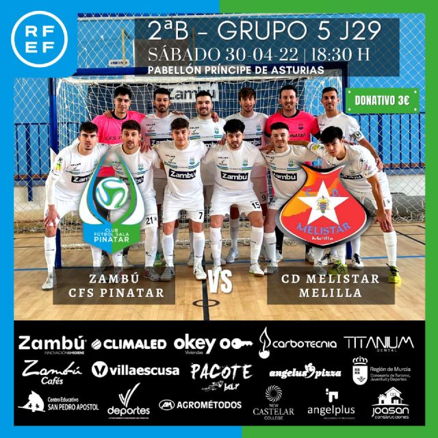PREVIA 2°B: Zambú CFS Pinatar  Melistar FS: último partido de la liga regular en casa para Zambú - 1, Foto 1