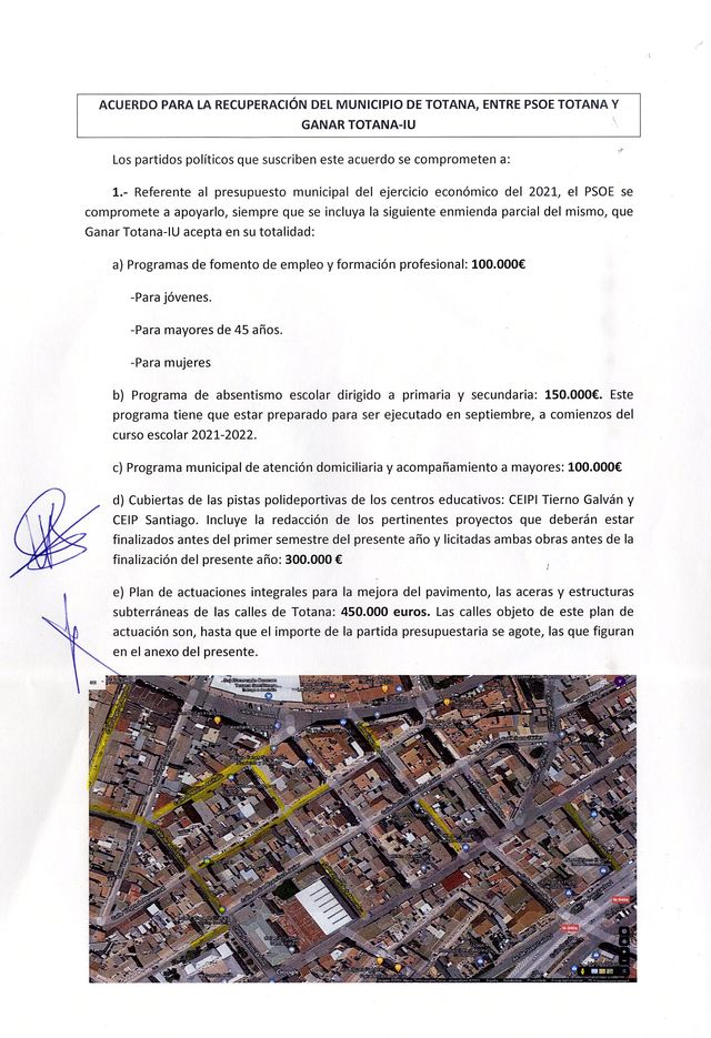 Ganar Totana-IU y PSOE llegan a un acuerdo, que hacen público, para aprobar los presupuestos del año 2021, Foto 2