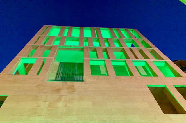 Los 4 espacios emblemáticos de Murcia se iluminan esta noche de verde por la Esclerodermia - 1, Foto 1