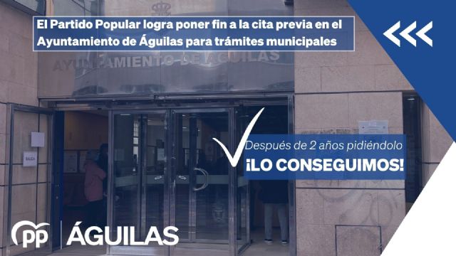 Tras dos años solicitándolo el Partido Popular se pone fin a la cita previa en el ayuntamiento para realizar trámites municipales - 1, Foto 1
