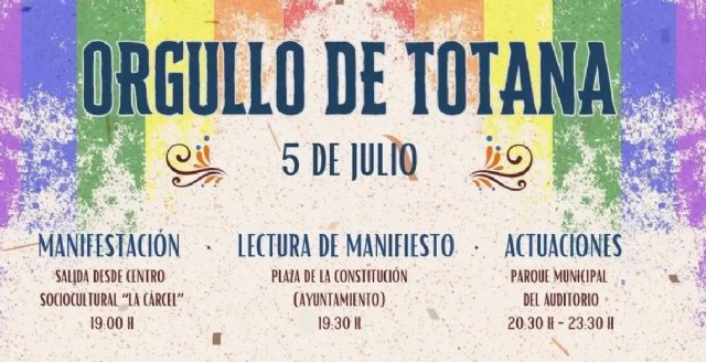 Totana celebra el pr�ximo 5 de julio su primer Orgullo LGTBIQ+ de la historia con una manifestaci�n, lectura de manifiesto y actuaciones