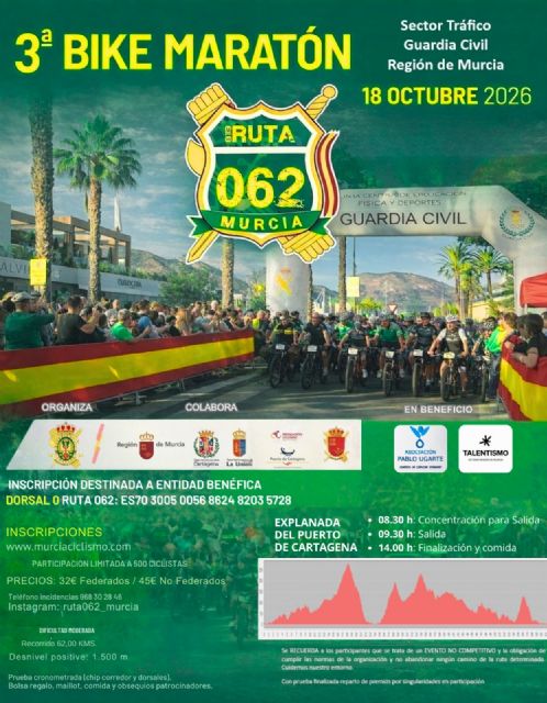 La Guardia Civil organiza la III Ruta 062 Mountain Bike Solidaria
