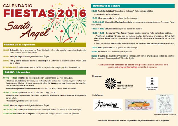 Un concurso de Pesca en Seco y otro de Cocina Popular Tipo Tapa, principales actividades de las Fiestas de Santo Ángel - 1, Foto 1