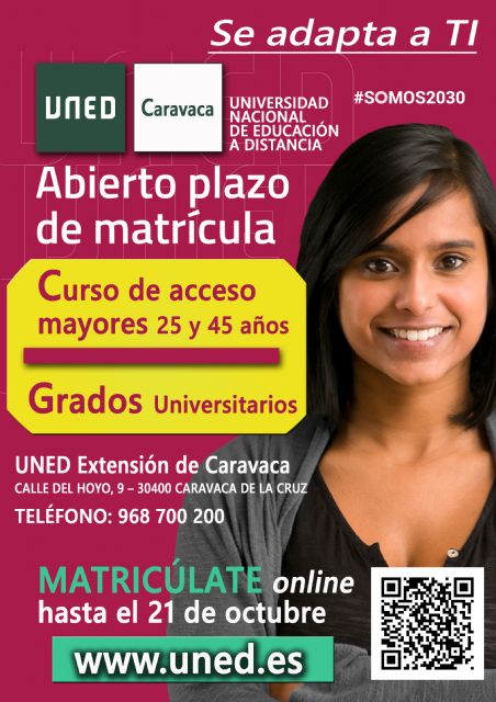 La extensión en Caravaca de la Universidad Nacional a Distancia (UNED) mantiene abierto el plazo de matrícula hasta el 21 de octubre - 1, Foto 1