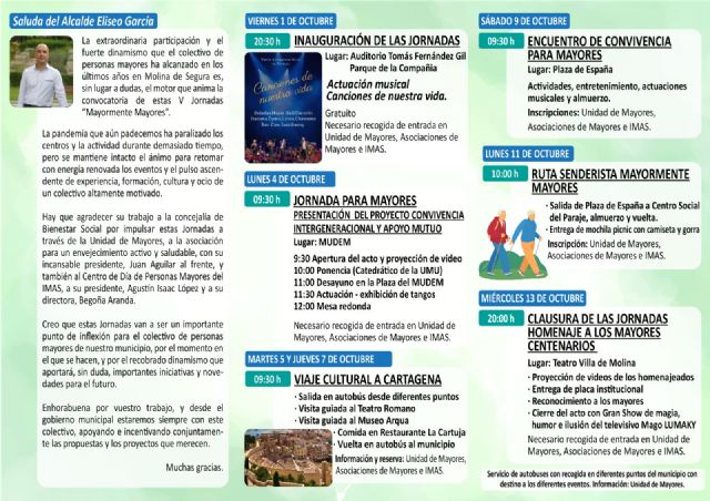 Molina de Segura recupera las Jornadas Mayormente Mayores, cuya quinta edición se desarrolla del 1 al 13 de octubre - 2, Foto 2
