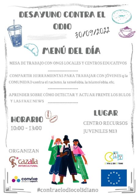El M13 acogerá, este viernes, la actividad 'Desayuno contra el Odio' que consistirá en una jornada técnica para la prevención del racismo y la xenofobia y el discurso del odio - 2, Foto 2