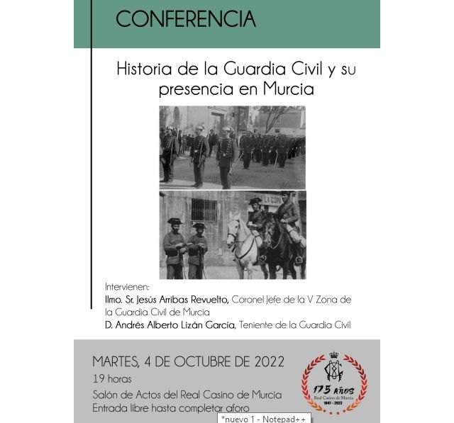 La Guardia Civil ofrece una conferencia sobre su historia y presencia en la Región - 1, Foto 1