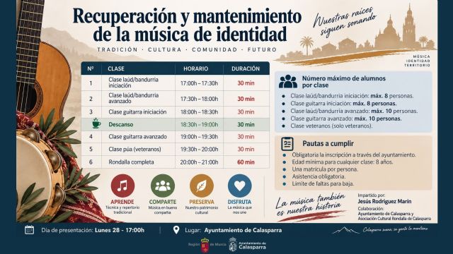 El Ayuntamiento de Calasparra impulsa una nueva edición del Taller Municipal de Música Tradicional para mantener vivo su folclore - 4, Foto 4