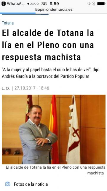 The PP regrets that the mayor does not retract unambiguously and apologize directly to the popular spokesperson for his lamentable and archaic comment macho, Foto 5
