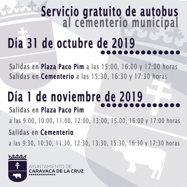 El Ayuntamiento de Caravaca facilita el transporte gratuito al Cementerio Municipal los días 31 de octubre y 1 de noviembre - 1, Foto 1