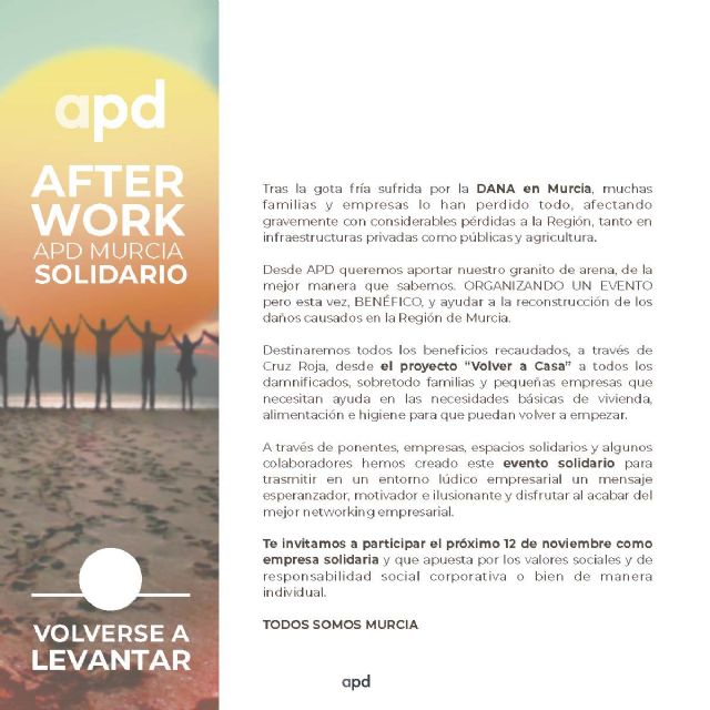APD organiza un afterwork solidario en beneficio de los damnificados de la DANA en Murcia - 3, Foto 3