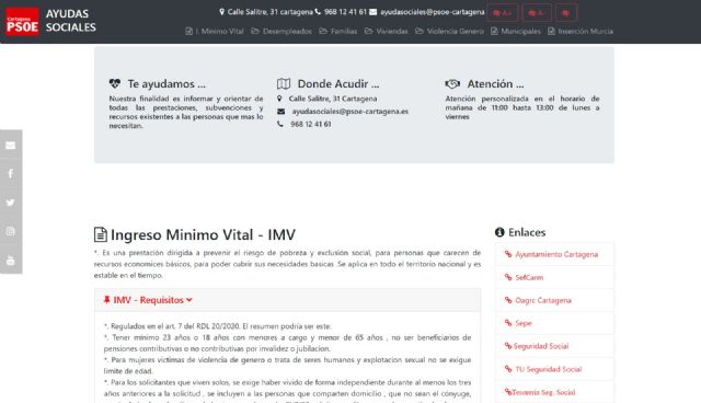 El PSOE de Cartagena presenta una página web con toda la información para solicitar ayudas sociales - 1, Foto 1