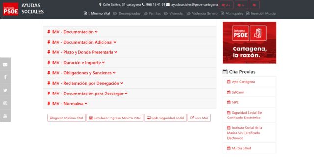 El PSOE de Cartagena presenta una página web con toda la información para solicitar ayudas sociales - 2, Foto 2