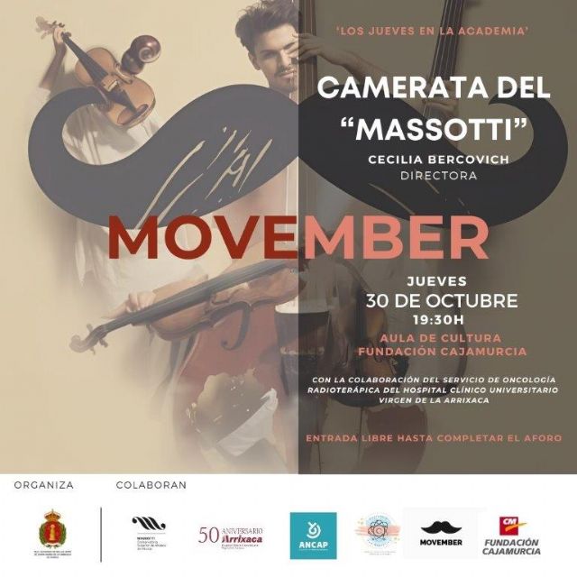 La Arrixaca y el Conservatorio celebran el concierto inaugural de la campaña 'Movember' para visibilizar el cáncer masculino - 1, Foto 1