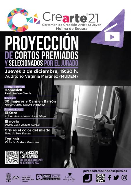 Paolo Natale García, primer premio de Cortos y Documentales del Certamen de Creación Artística Joven CREARTE 2021 de Molina de Segura - 1, Foto 1