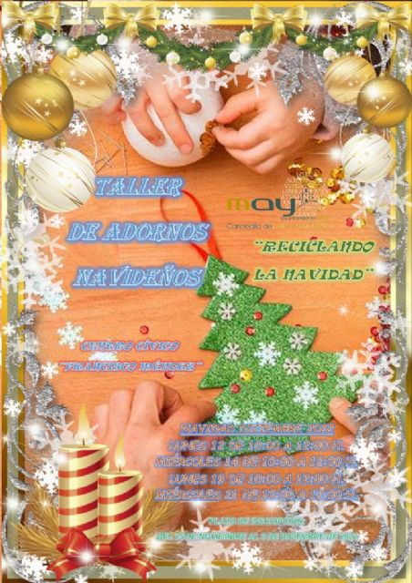 La Concejalía de Política del Mayor pone en marcha el taller 'Reciclando la Navidad' con el que se enseñará a realizar adornos navideños - 1, Foto 1